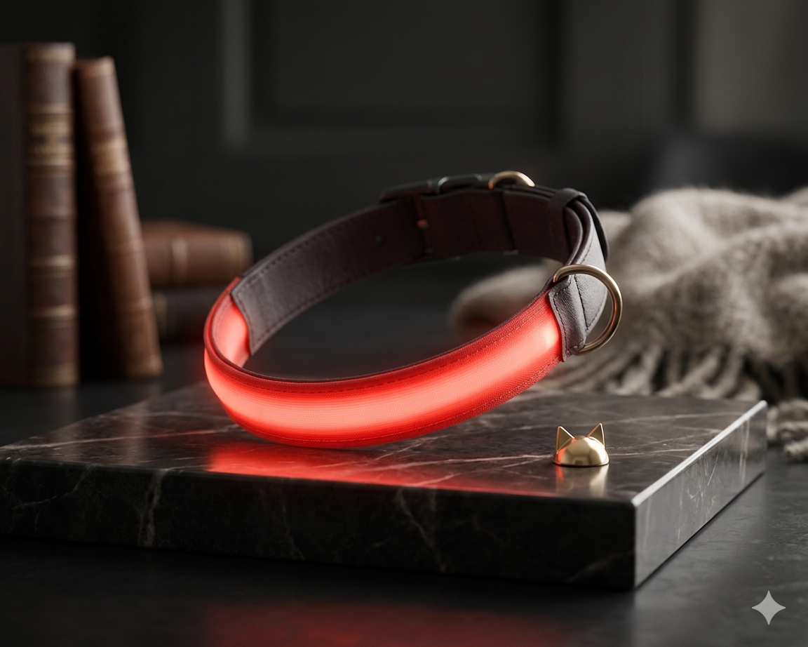 Collier LED Chien – Lumineux – Sécurité Nuit