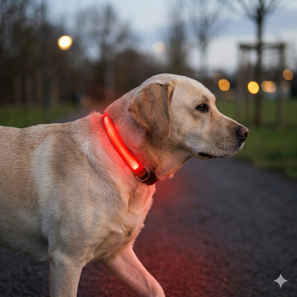 Collier LED Chien – Lumineux – Sécurité Nuit