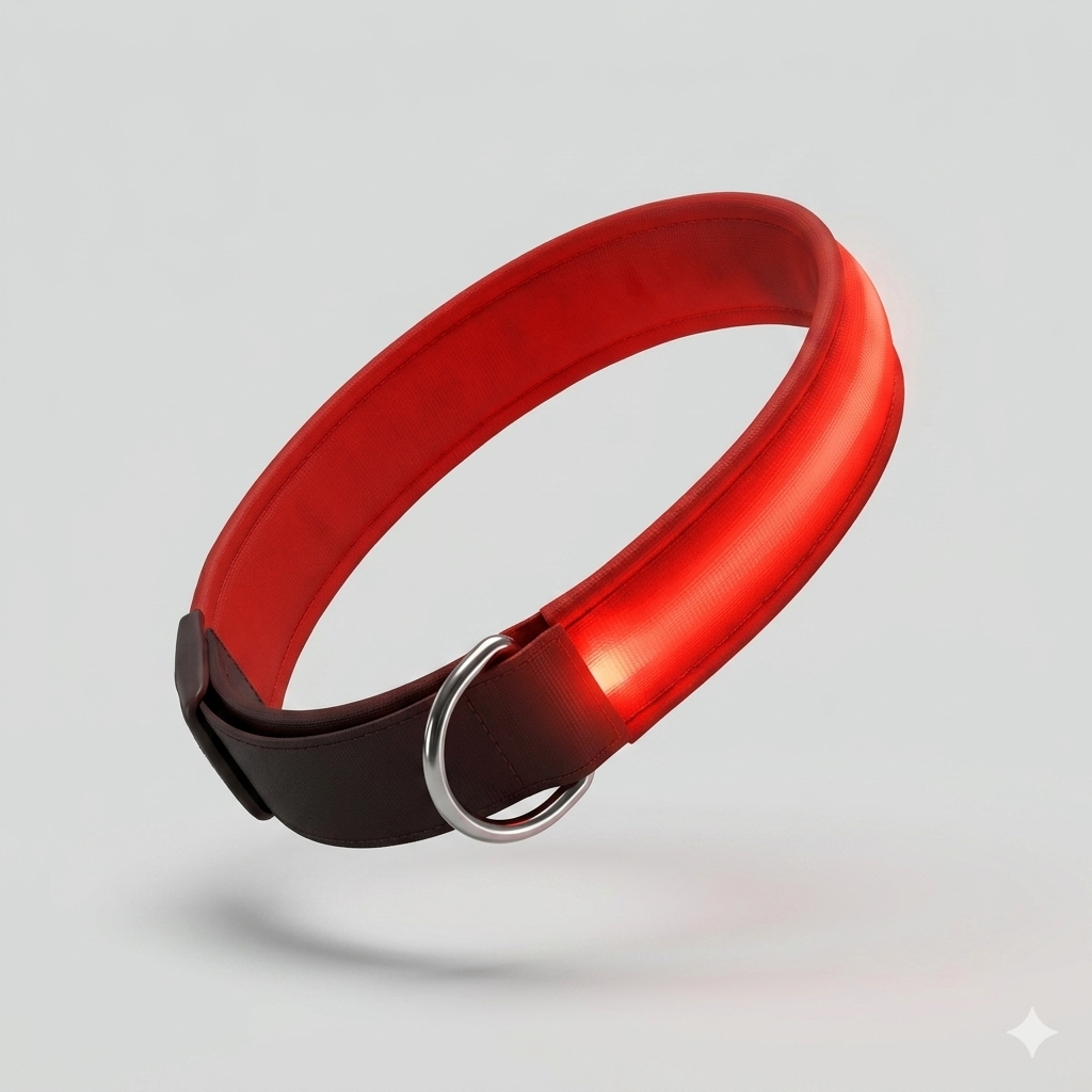 Collier LED Chien – Lumineux – Sécurité Nuit