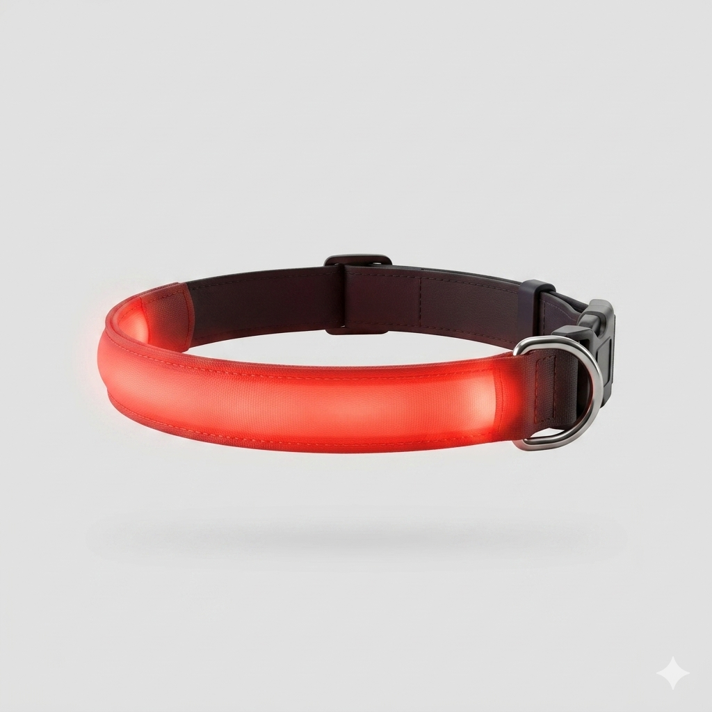 Collier LED Chien – Lumineux – Sécurité Nuit