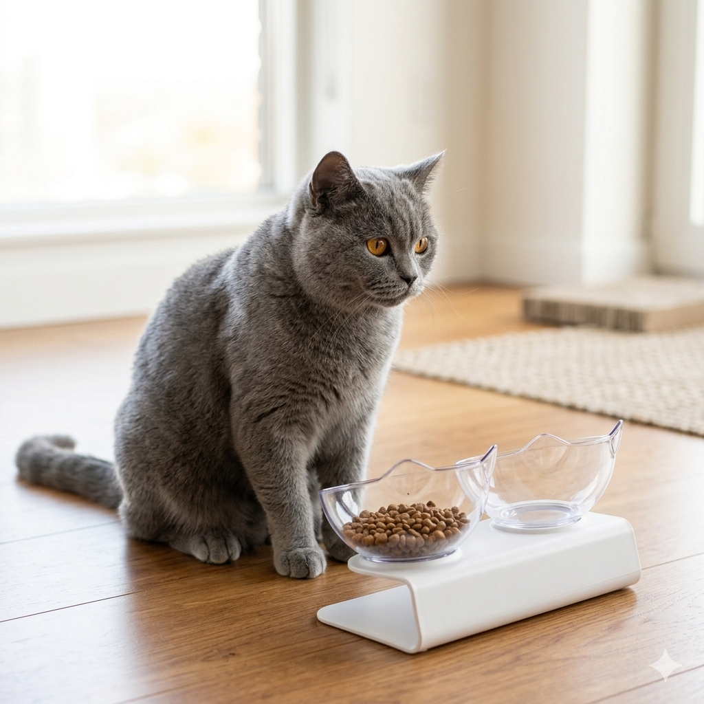 Gamelle Surélevée Chat – Double Bol – Inox